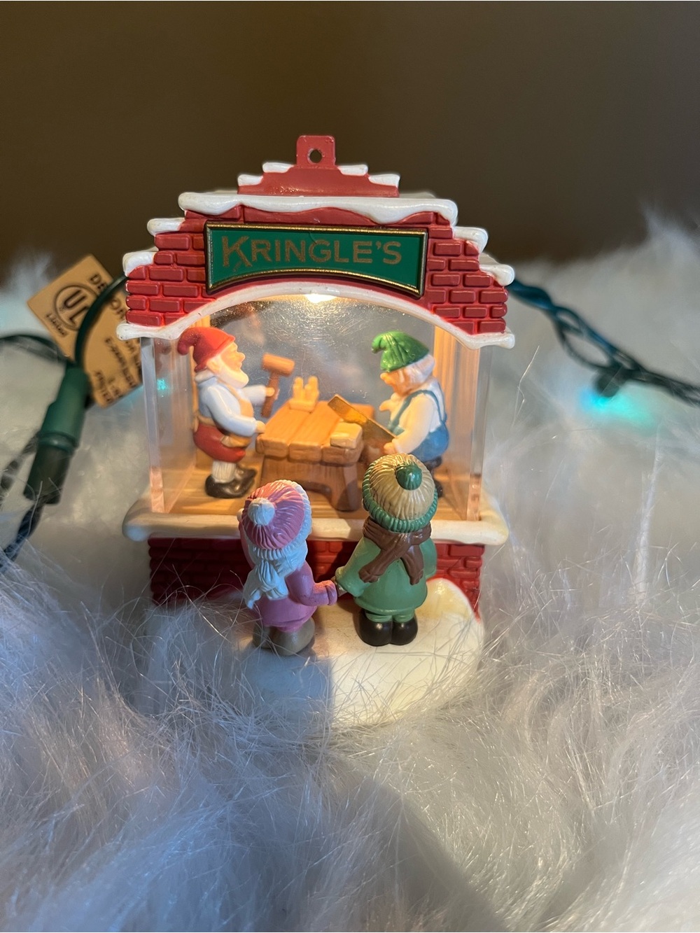Hallmark 1988 Magic Windows Toy Workshop Holiday Figurine Ornament